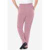 Woman Within Plus Size 7-Day Knit Straight Leg Pant Stretch Elastic Waist (Petite & Tall Available)(Dusty Pink)
