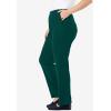Woman Within Plus Size 7-Day Knit Straight Leg Pant Stretch Elastic Waist (Petite & Tall Available)(Emerald Green)