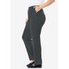 Woman Within Plus Size 7-Day Knit Straight Leg Pant Stretch Elastic Waist (Petite & Tall Available)(Heather Charcoal)