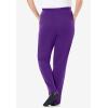Woman Within Plus Size 7-Day Knit Straight Leg Pant Stretch Elastic Waist (Petite & Tall Available)(Radiant Purple)