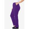 Woman Within Plus Size 7-Day Knit Straight Leg Pant Stretch Elastic Waist (Petite & Tall Available)(Radiant Purple)