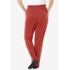 Woman Within Plus Size 7-Day Knit Straight Leg Pant Stretch Elastic Waist (Petite & Tall Available)(Red Ochre)