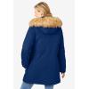 Woman Within Plus Size Arctic Parka Jacket & Hood 34″ Long Down Blend Winter Coat(Evening Blue)