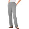 Woman Within Plus Size 7-Day Knit Straight Leg Pant Stretch Elastic Waist (Petite & Tall Available)(Medium Heather Grey)