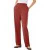 Woman Within Plus Size 7-Day Knit Straight Leg Pant Stretch Elastic Waist (Petite & Tall Available)(Red Ochre)