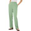 Woman Within Plus Size 7-Day Knit Straight Leg Pant Stretch Elastic Waist (Petite & Tall Available)(Sage)