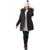 Woman Within Plus Size Arctic Parka Jacket & Hood 34″ Long Down Blend Winter Coat(Black)