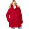 Woman Within Plus Size Arctic Parka Jacket & Hood 34″ Long Down Blend Winter Coat(Classic Red)