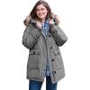 Woman Within Plus Size Arctic Parka Jacket & Hood 34″ Long Down Blend Winter Coat(Gunmetal)
