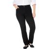 Woman Within Plus Size Stretch Built-in Slimming Panel Straight Leg Jeans(Black Denim)