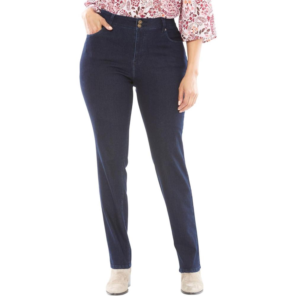 imageWoman Within Plus Size Stretch Builtin Slimming Panel Bootcut JeansIndigo