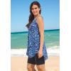 Swimsuits For All Swim 365 Women’s Plus Size Longer-Length Tankini Top(Royal Oasis Animal)