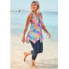 Swimsuits For All Swim 365 Women’s Plus Size Longer-Length Tankini Top(Vivid Tie Dye)