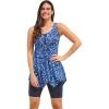 Swimsuits For All Swim 365 Women’s Plus Size Longer-Length Tankini Top(Royal Oasis Animal)