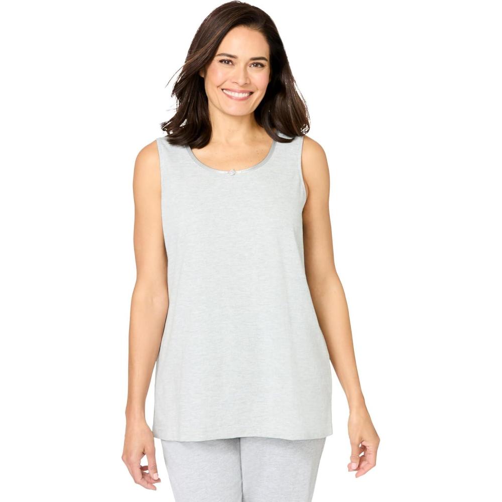 imageDreams amp Co Plus Size Knit Sleep TankHeather Grey