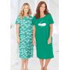 Dreams & Co. Plus Size 2-Pack Long Sleepshirts(Pretty Aqua Turtle)