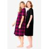 Dreams & Co. Plus Size 2-Pack Short-Sleeve Sleepshirt(Black Hearts)