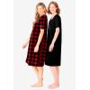 Dreams & Co. Plus Size 2-Pack Short-Sleeve Sleepshirt(Red Buffalo Plaid)