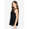 Dreams & Co. Plus Size Knit Sleep Tank(Black)