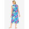 Dreams & Co. Plus Size Long Sleeveless Sleepshirt(Pool Blue Tropical)