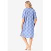 Dreams & Co. Plus Size Short-Sleeve Sleepshirt(Sky Blue Bias Plaid)
