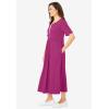 Woman Within Plus Size Layered Knit Empire Dress(Raspberry)