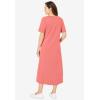Woman Within Plus Size Layered Knit Empire Dress(Sweet Coral)