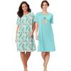 Dreams & Co. Plus Size 2-Pack Short-Sleeve Sleepshirt(Aqua Haze Tropical)