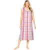 Dreams & Co. Plus Size Long Sleeveless Sleepshirt(Multi Plaid)