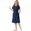 Woman Within Plus Size Side Knot Tee Dress(Navy)