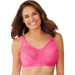 Comfort Choice Women’s Plus Size Lace Minimizer Bra(Mocha Nude)