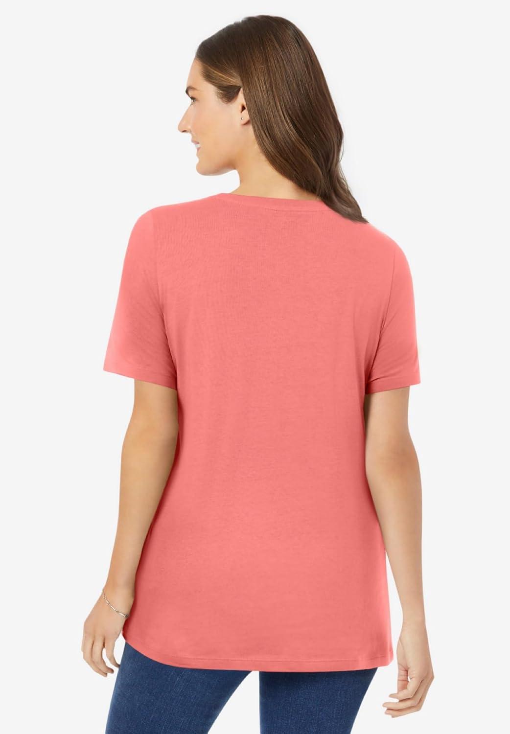 imageWoman Within Plus Size Perfect Crewneck TunicSweet Coral