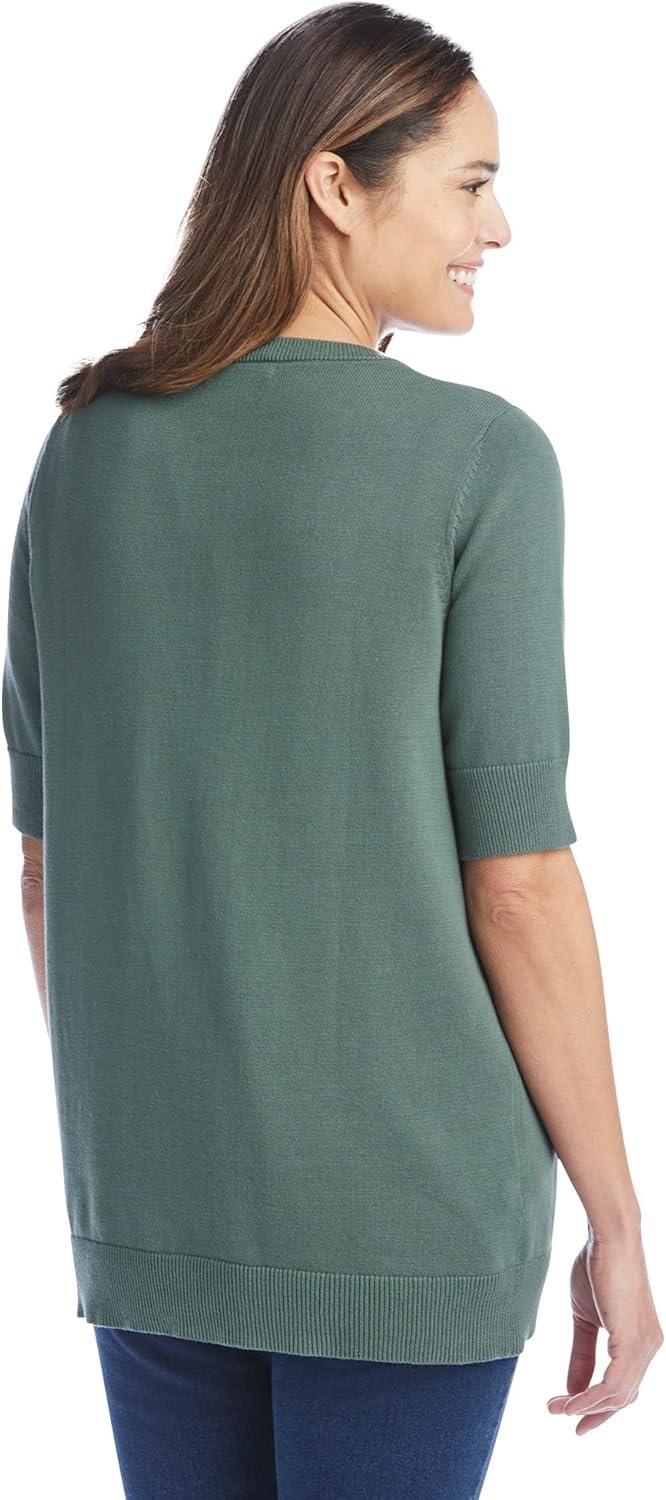 imageWoman Within Plus Size Perfect ElbowLength Sleeve Cardigan SweaterIvory