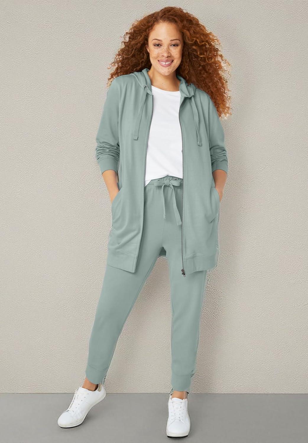 imageellos Plus Size Studio French Terry Drawstring Elastic Waistband JoggerGrey Spruce