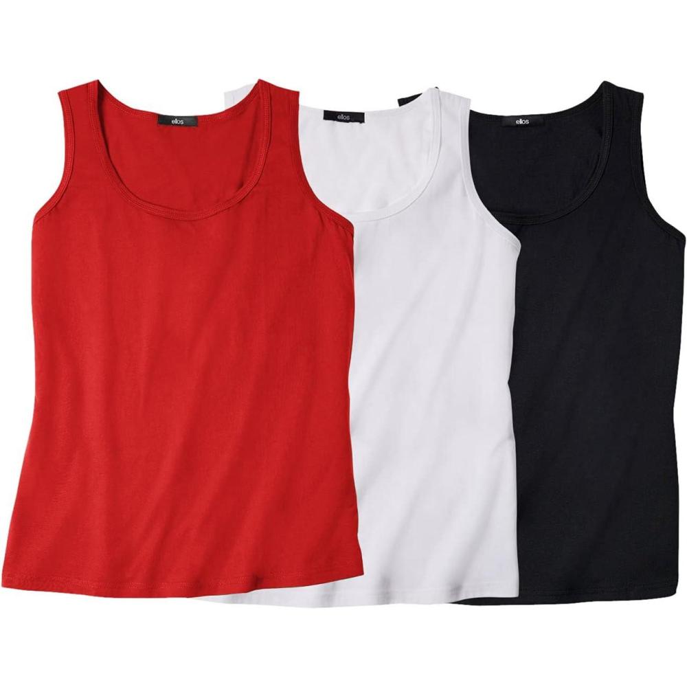 imageEllos Plus Size 3Pack Sleeveless TankChili Red Pack
