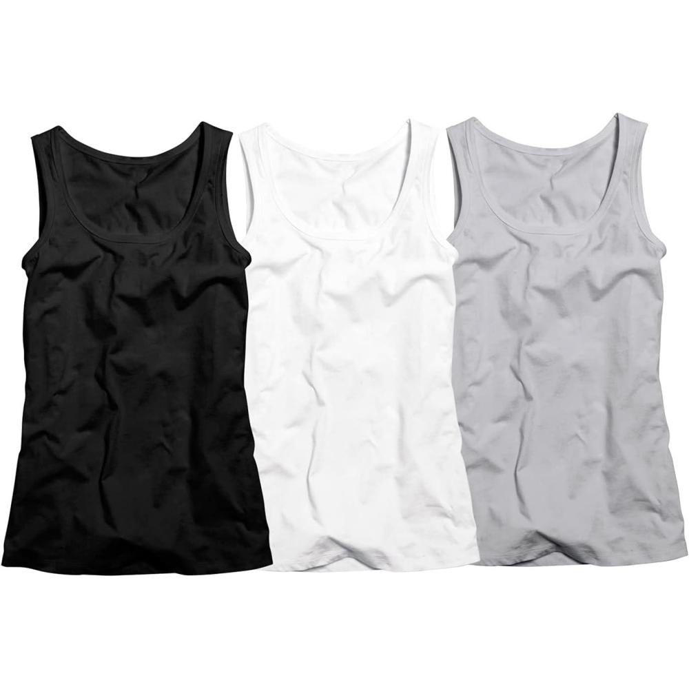 imageEllos Plus Size 3Pack Sleeveless TankHeather Grey Pack