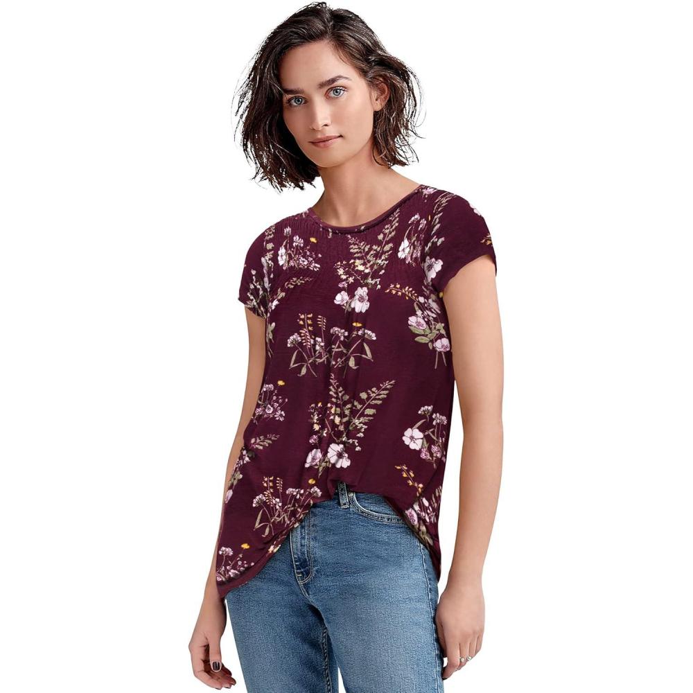 imageEllos Plus Size Smocked TunicMidnight Berry Floral