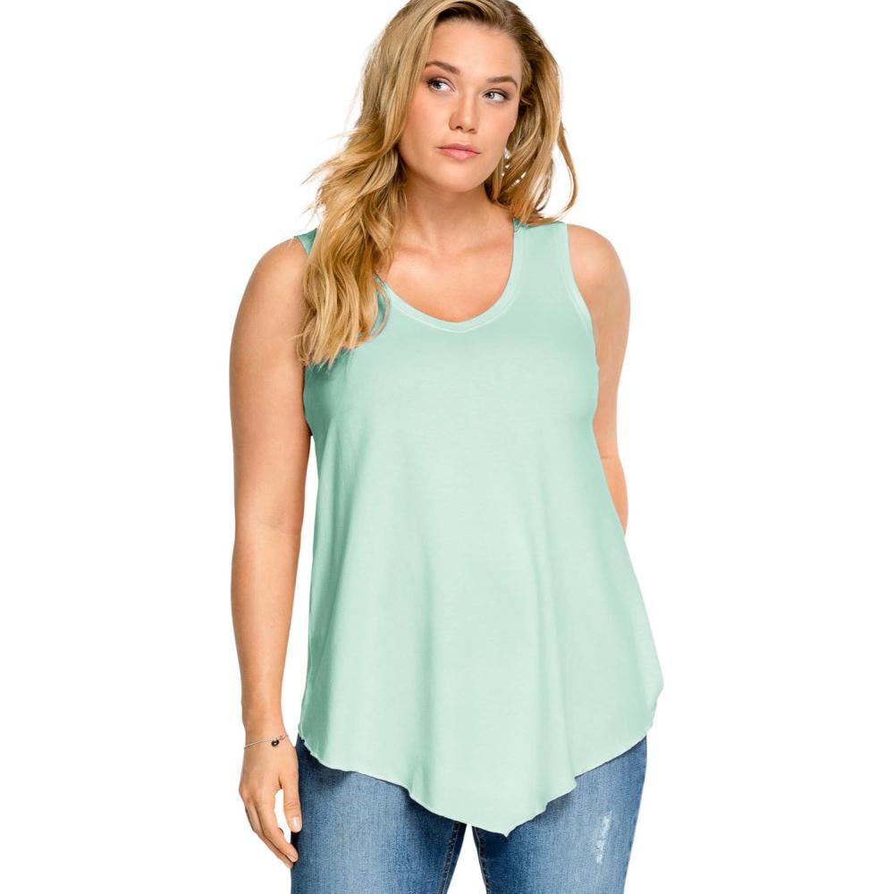 imageEllos Plus Size VNeck Pointed Front TankAntique Mint
