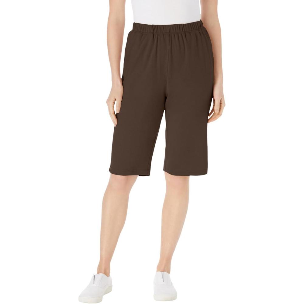 imageWoman Within Plus Size 7Day Knit Bermuda ShortsChocolate