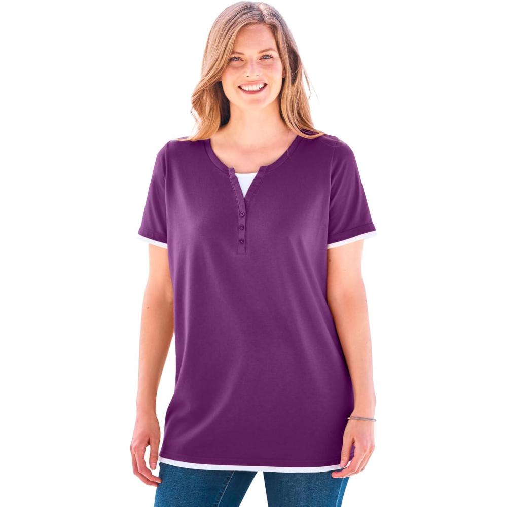 imageWoman Within Plus Size LayeredLook TeePlum Purple
