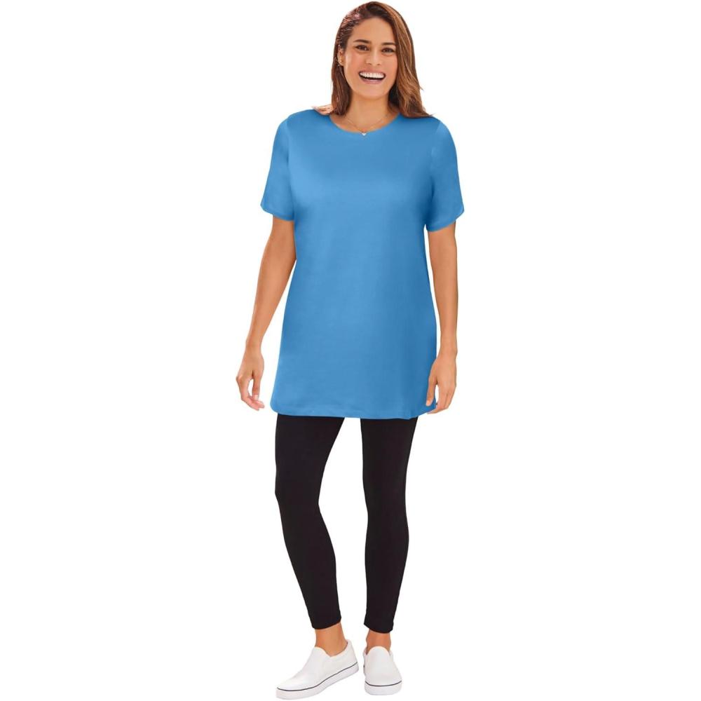 imageWoman Within Plus Size Perfect Crewneck TunicAzure Blue
