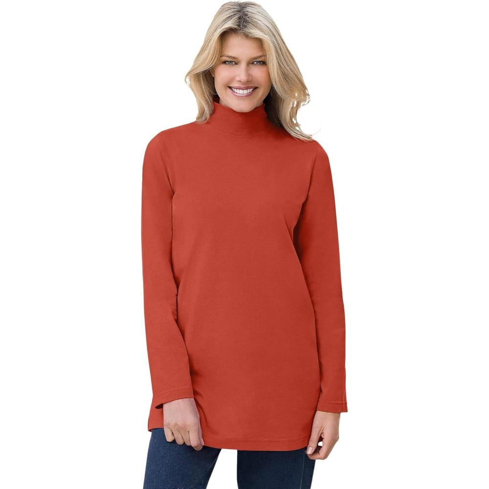 imageWoman Within Plus Size Perfect Mockneck TunicBurnt Red