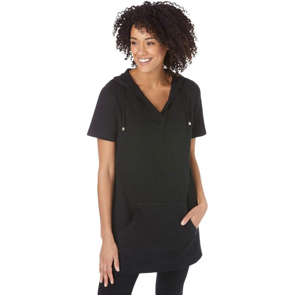 imageWoman Within Plus Size ShortSleeve HoodieBlack