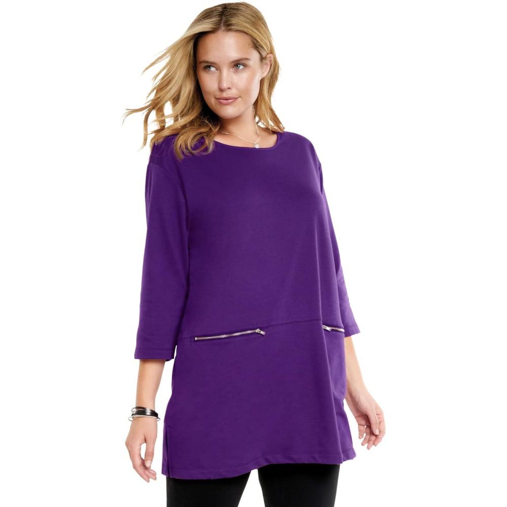 imageWoman Within Plus Size Zipper Pocket TunicRadiant Purple
