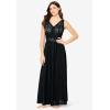 Amoureuse Plus Size Peignoir 2-Piece Tricot Gown & Robe(Black)