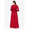 Amoureuse Plus Size Peignoir 2-Piece Tricot Gown & Robe(Classic Red)
