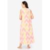 Dreams & Co. Plus Size Bib Lounger(Pink Chevron)