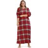 Dreams & Co. Plus Size Cotton Flannel Lounger(Classic Red Snowflake)