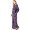 Dreams & Co. Plus Size Cotton Flannel Lounger(Classic Red Snowflake)