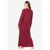 Dreams & Co. Plus Size Cotton Flannel Lounger(Evening Blue Plaid)